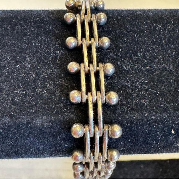 Stunning Vintage Sterling Silver Bracelet Length 8" Unisex Mid Century Modern - Picture 8 of 16